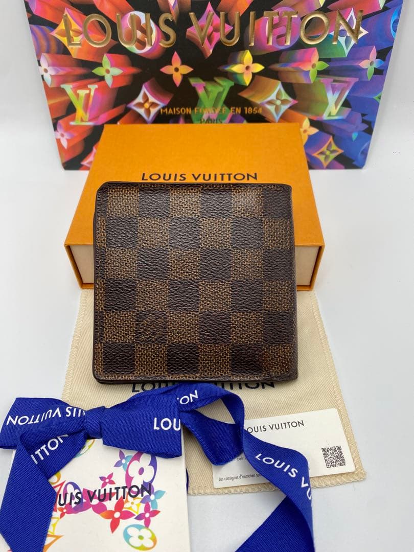 人気✨ルイ・ヴィトン ダミエ ポルトフォイユ マルコ コンパクト 二つ折り財布