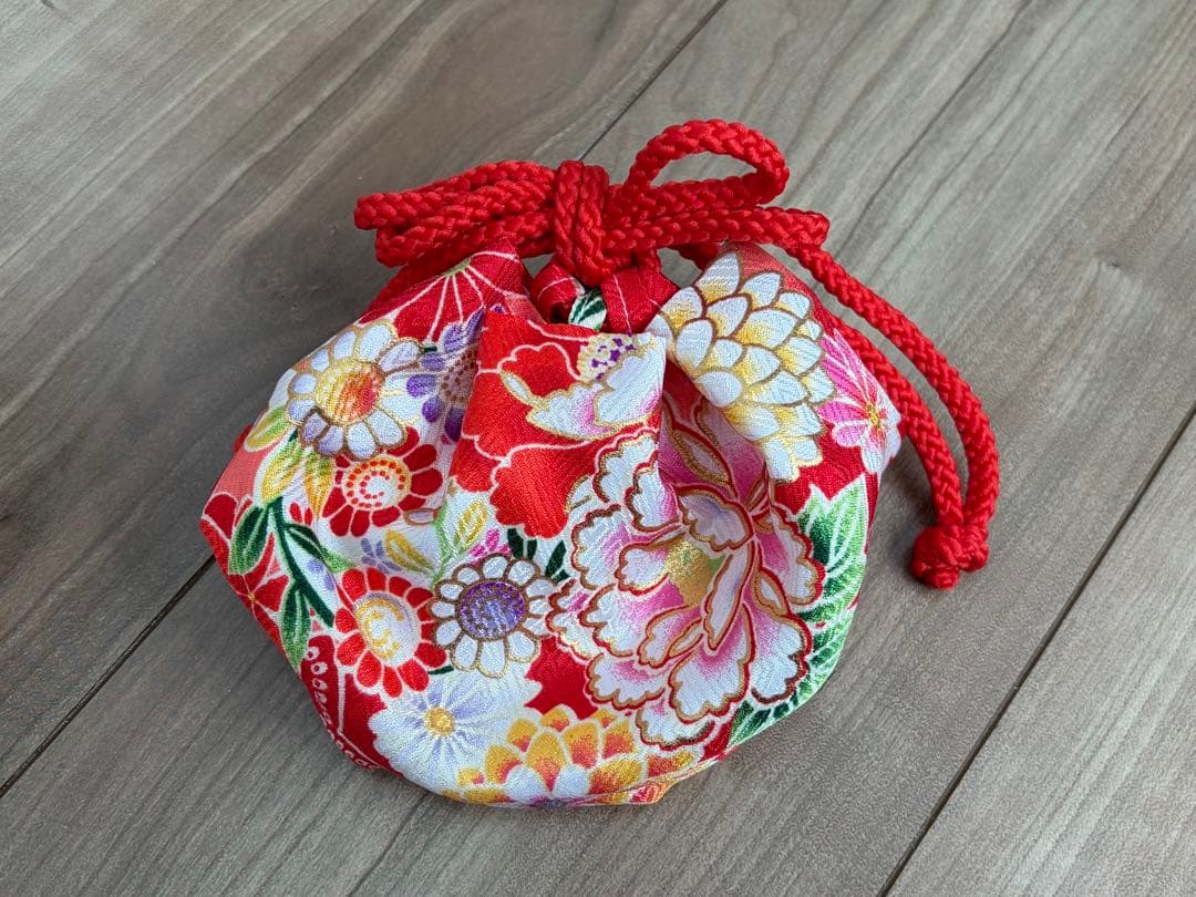 七五三　3歳女の子　着物セット　753 赤色　桜