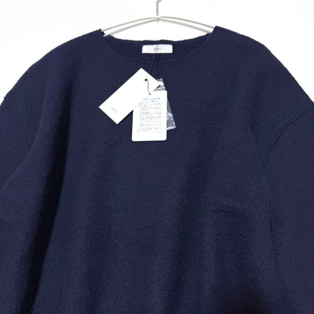 新品✨yori✨ヨリ　圧縮フロントショートプルオーバー　2023AW　ネイビー