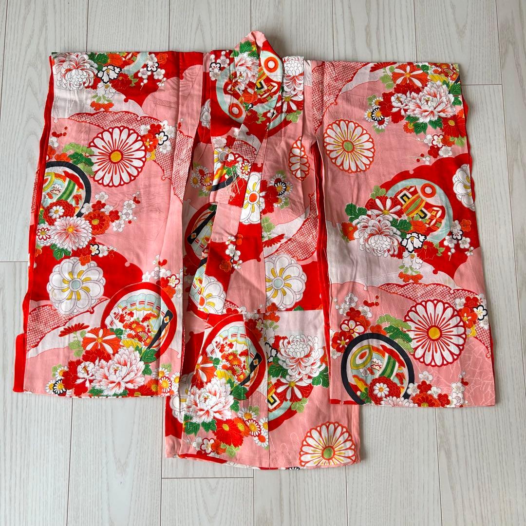 子供　アンティーク　着物　七五三 ピンク