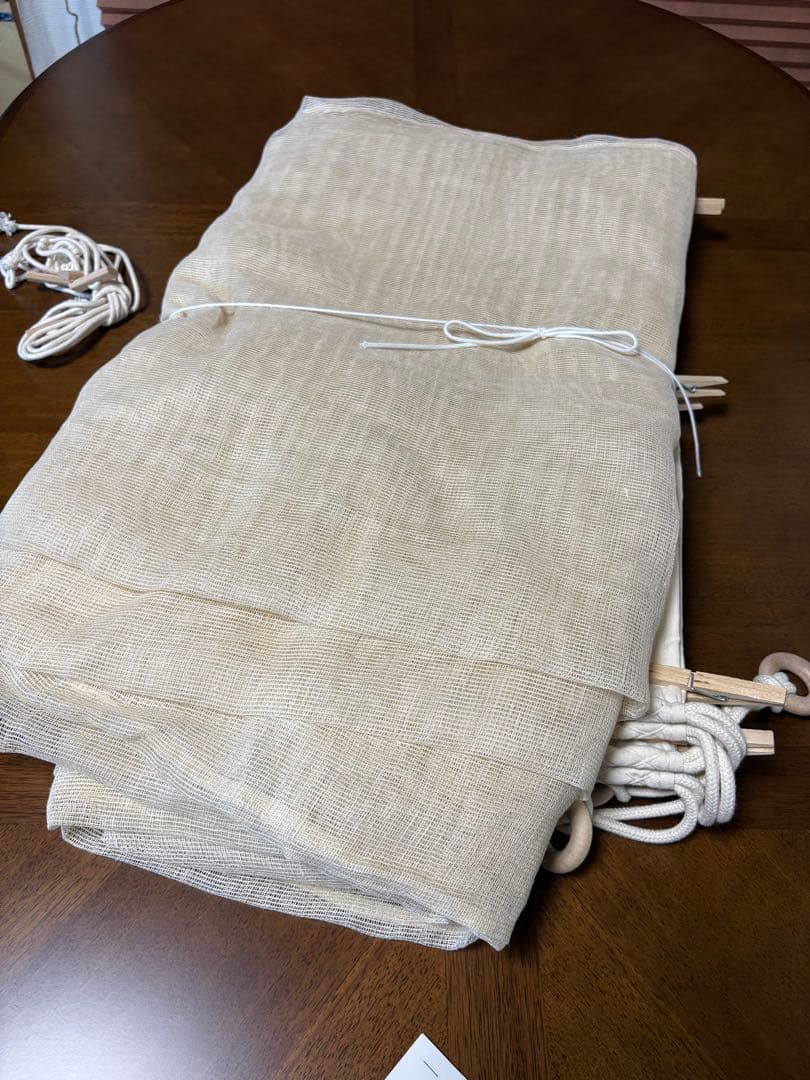 ルカ様用 ヘンプ　麻　からみ織り　蚊帳　ベッド用蚊帳　フレーム無し　菊屋
