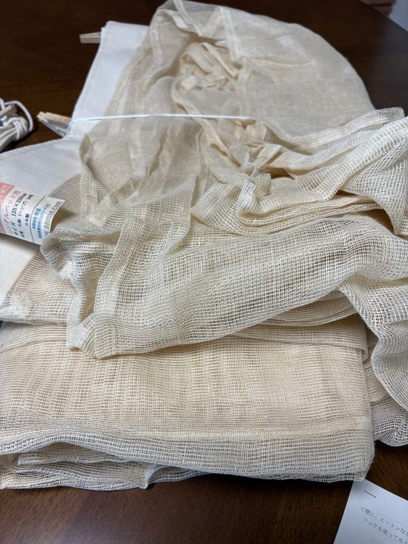 ルカ様用 ヘンプ　麻　からみ織り　蚊帳　ベッド用蚊帳　フレーム無し　菊屋