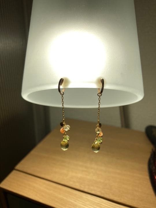 テイクアップ　ピアスチャーム　グリーンクオーツ