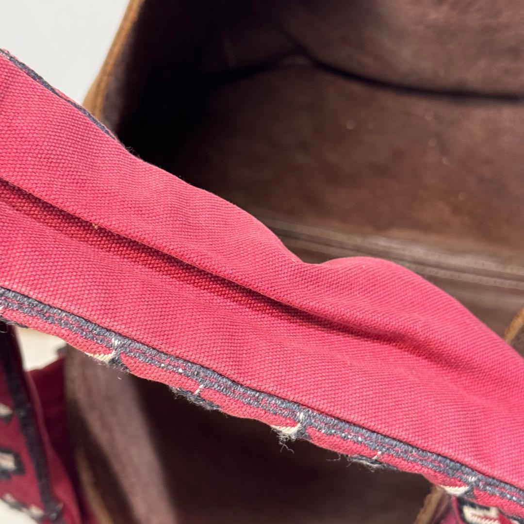 h*k様 KAPITAL レザー トートバッグ 刺繍ショルダー ブラウン