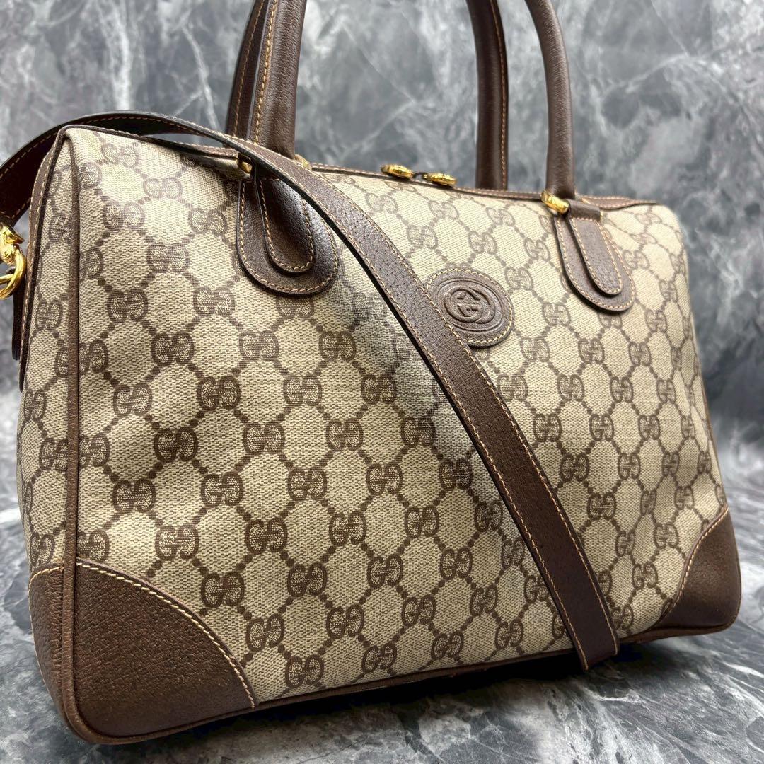 ✨極美品✨GUCCI GG 2way ショルダーバッグ レザー ボストン ロゴ