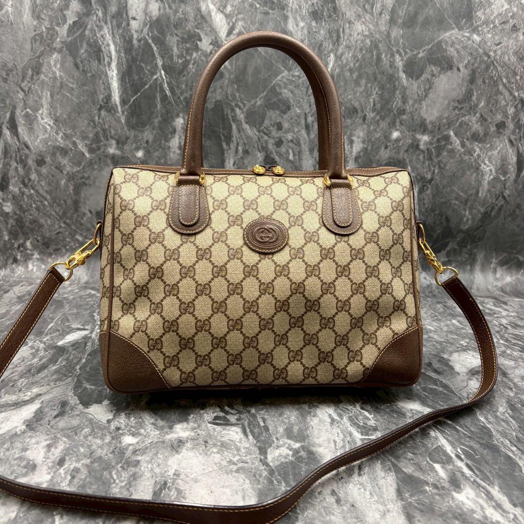 ✨極美品✨GUCCI GG 2way ショルダーバッグ レザー ボストン ロゴ