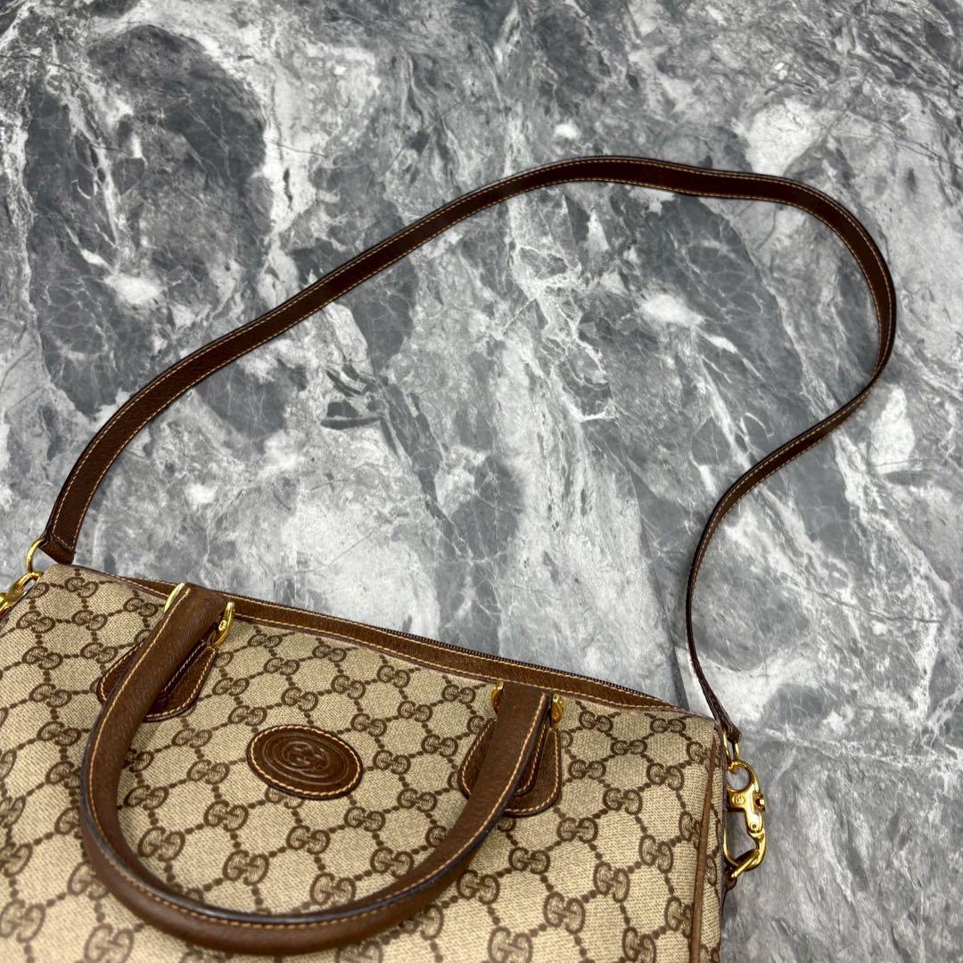 ✨極美品✨GUCCI GG 2way ショルダーバッグ レザー ボストン ロゴ