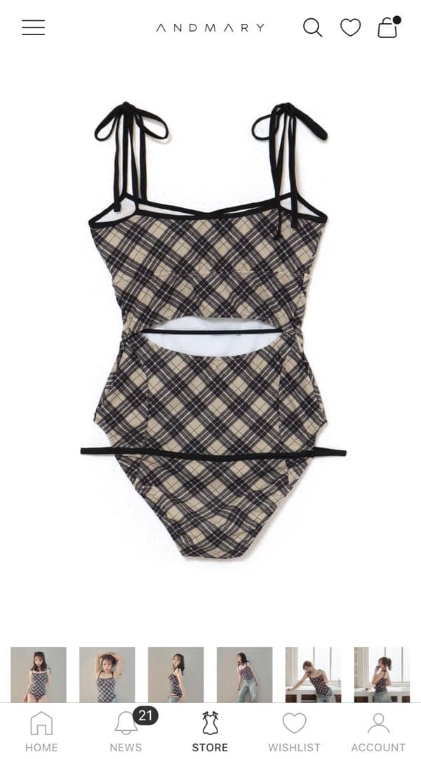 水着・ラッシュガード andmary Nadia check swimsuit