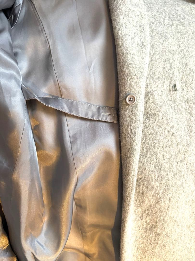 超美品 feerique アルパカ混 厚手 ロングコート グレー 2