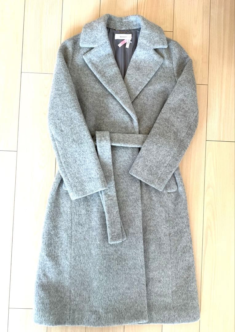 超美品 feerique アルパカ混 厚手 ロングコート グレー 2