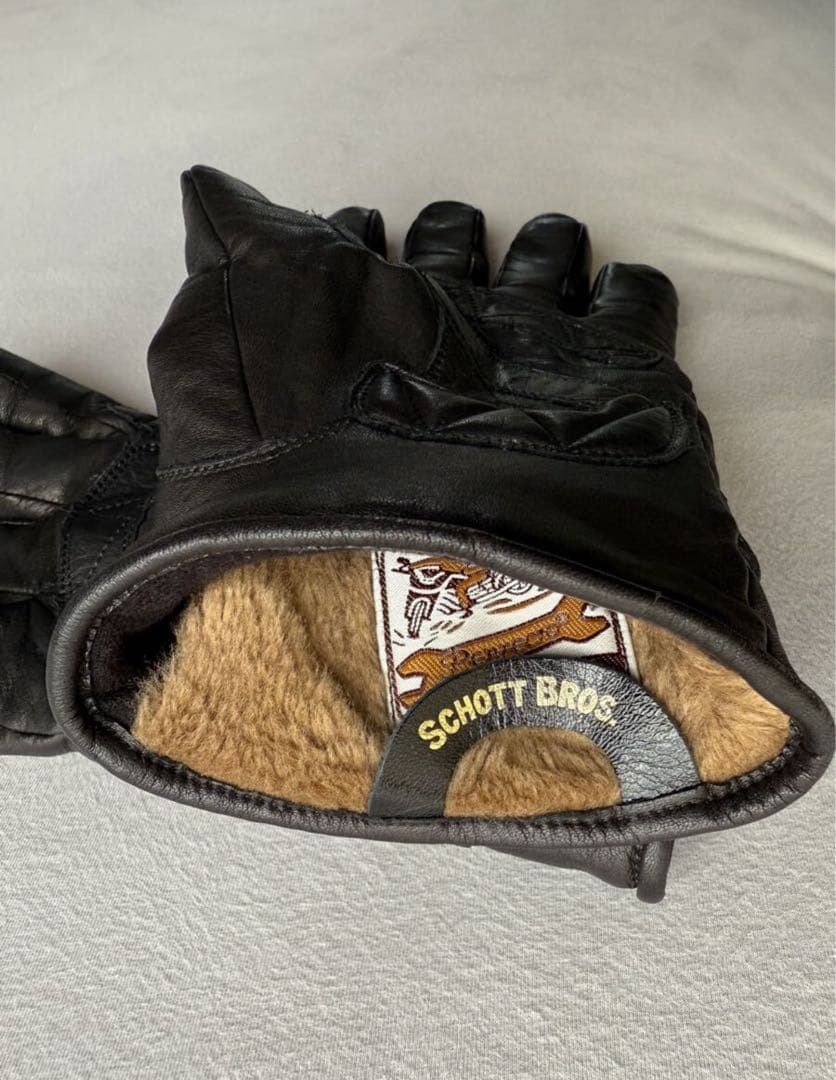小物 Schott WINTER LEATHER GLOVE BLACK