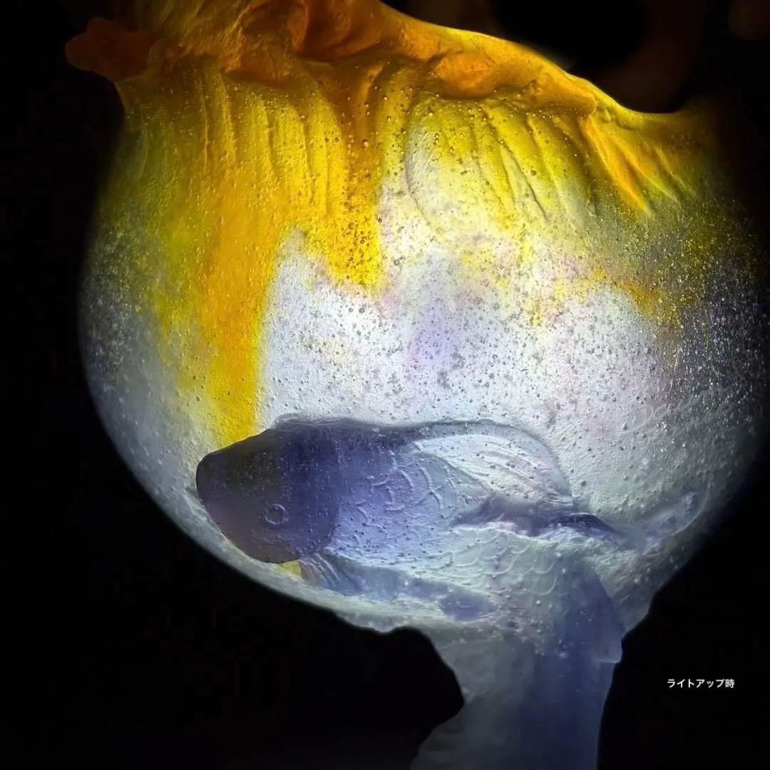 魚　ドーム　フランス　ガラス　クリスタル　ナンシー　水晶　フラワーベース　花瓶