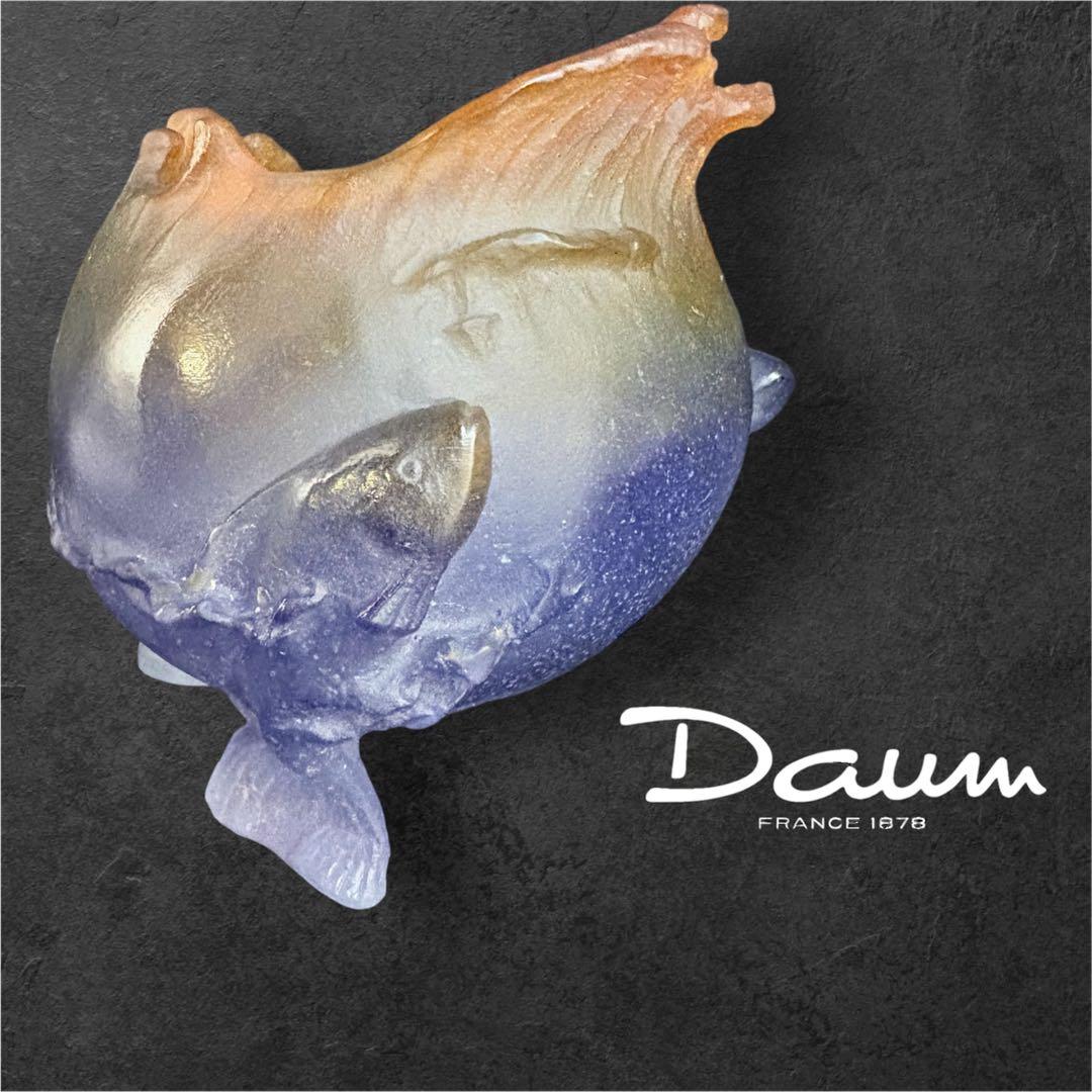 魚　ドーム　フランス　ガラス　クリスタル　ナンシー　水晶　フラワーベース　花瓶