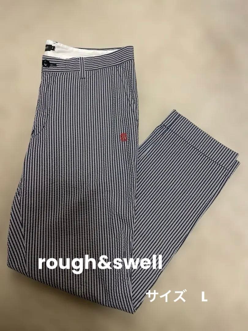 ラフアンドスウェル　rough&swellストライプ柄パンツ　L