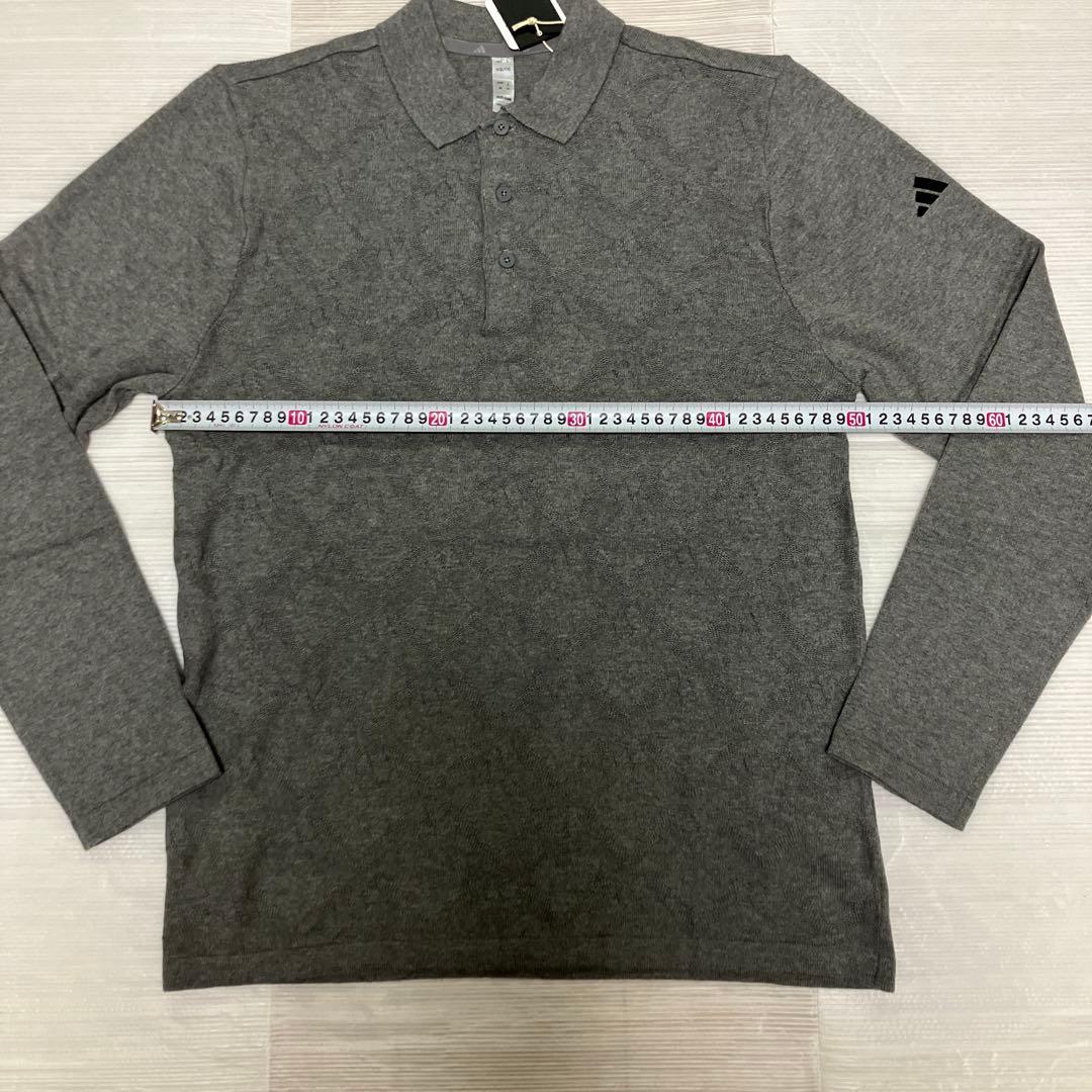 送料無料 新品 adidas GOLF アーガイル柄セーター ポロ M GR