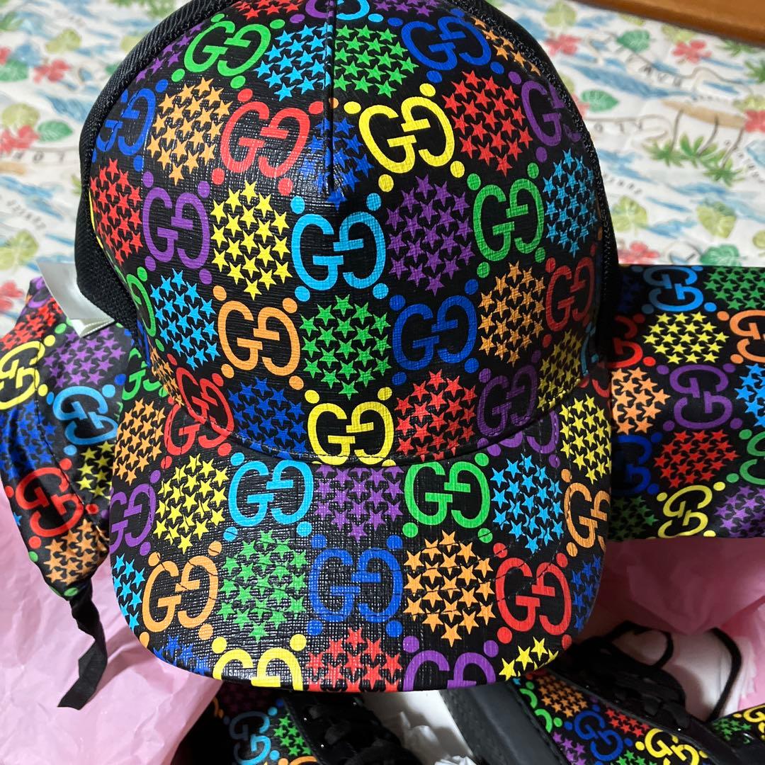 Gucci マルチカラー スニーカーとキャップセット