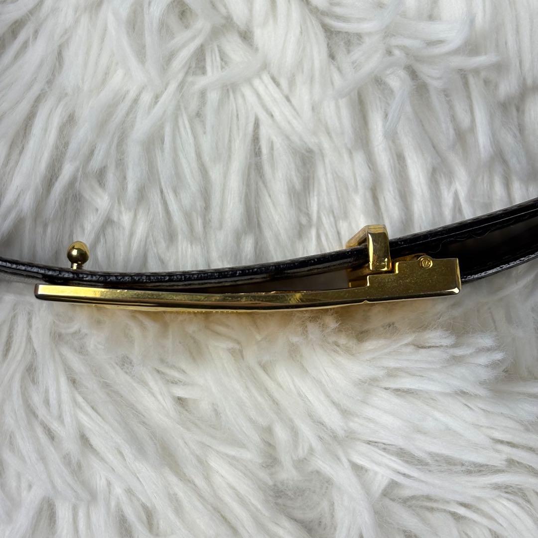 【美品】セリーヌ　CELINE　ベルト　バックル　馬車金具　金　レザー