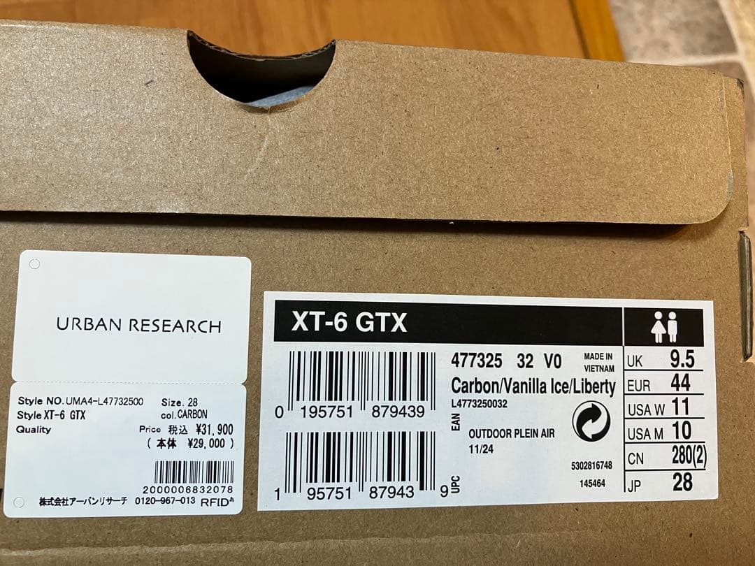 K*a様 国内正規 美品 Salomon XT-6 GTX 28cm サロモン