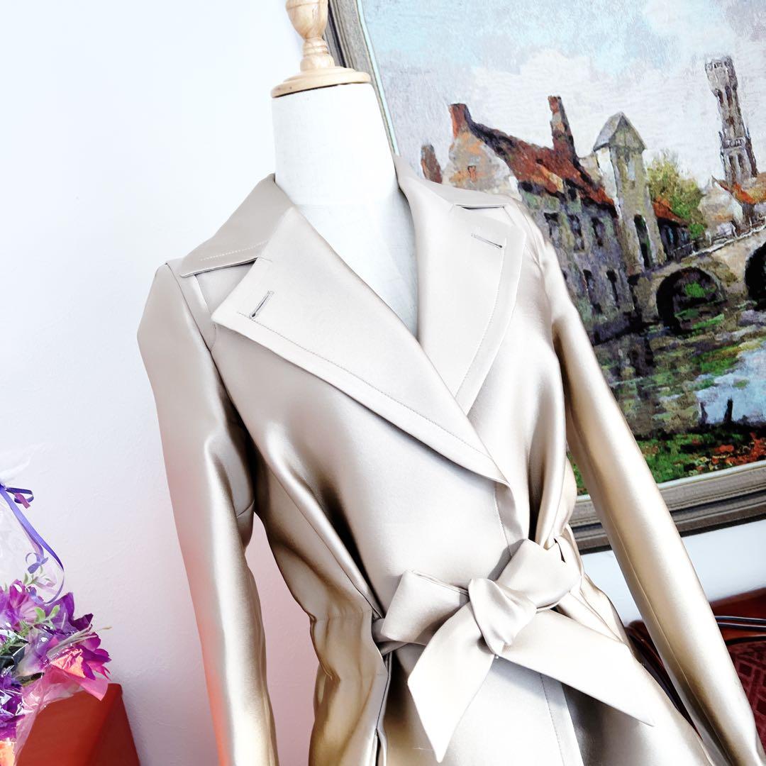 美品　GIORGIOARMANIアルマーニ　シルク　トレンチコート 上品な光沢感