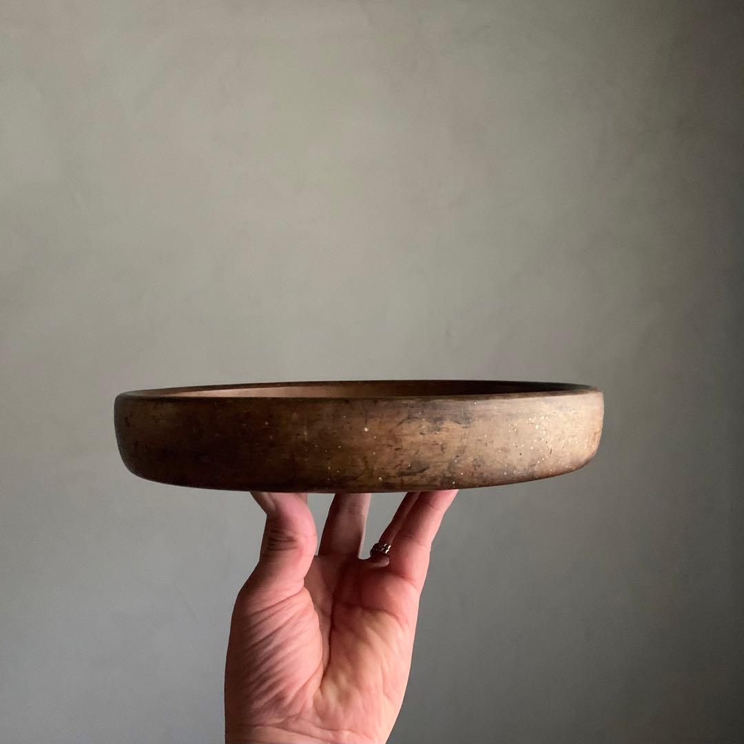 佳き木肌の くりぬき盆 No.2 古道具 アンティーク