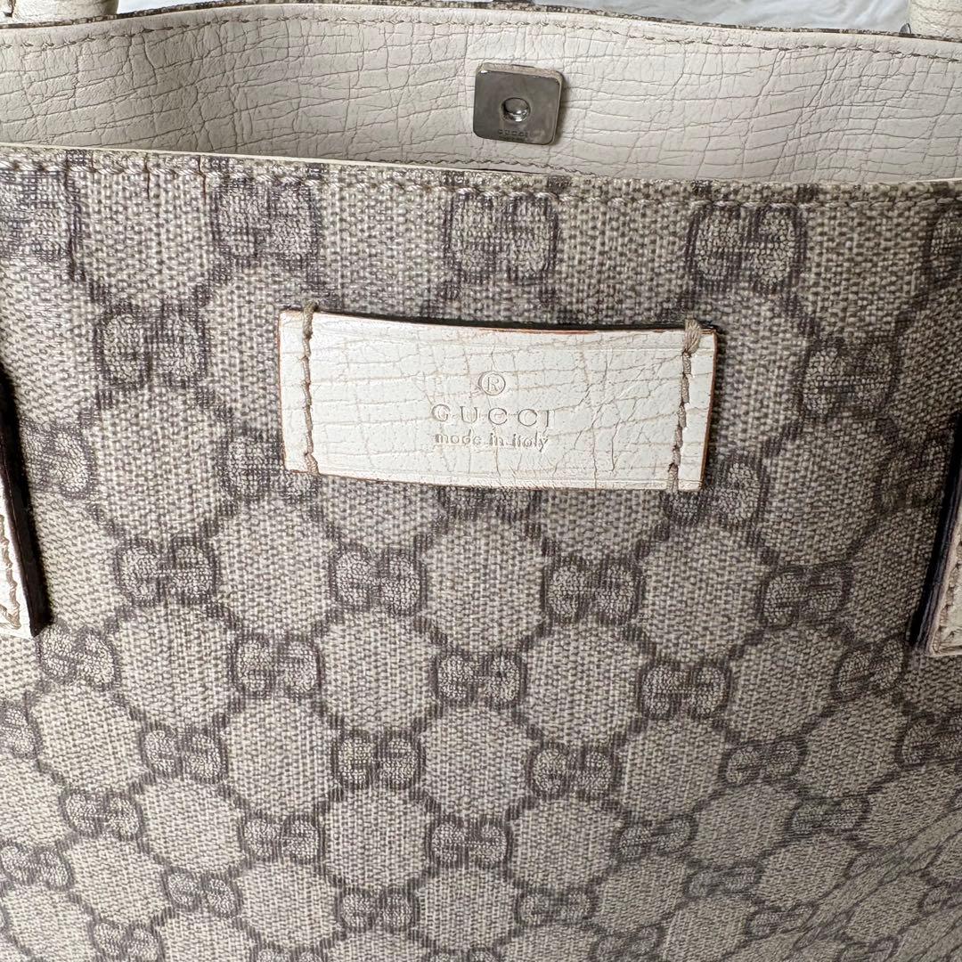 GUCCI グッチ GGスプリーム トートバッグ PVC アイボリー系