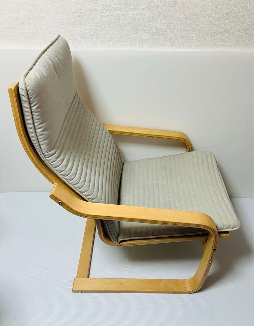 IKEA イケア POÄNG ポエング チェア＋オットマン セット 木製フレーム