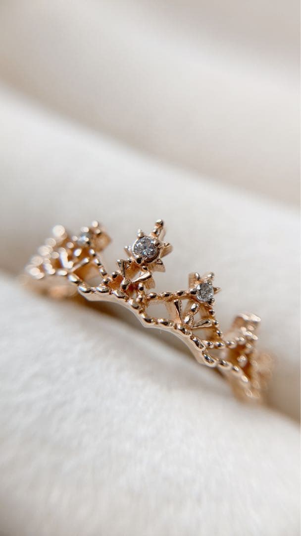 【NOJESS】 未使用 k10YG クラウンリング 3号 ピンキー レア