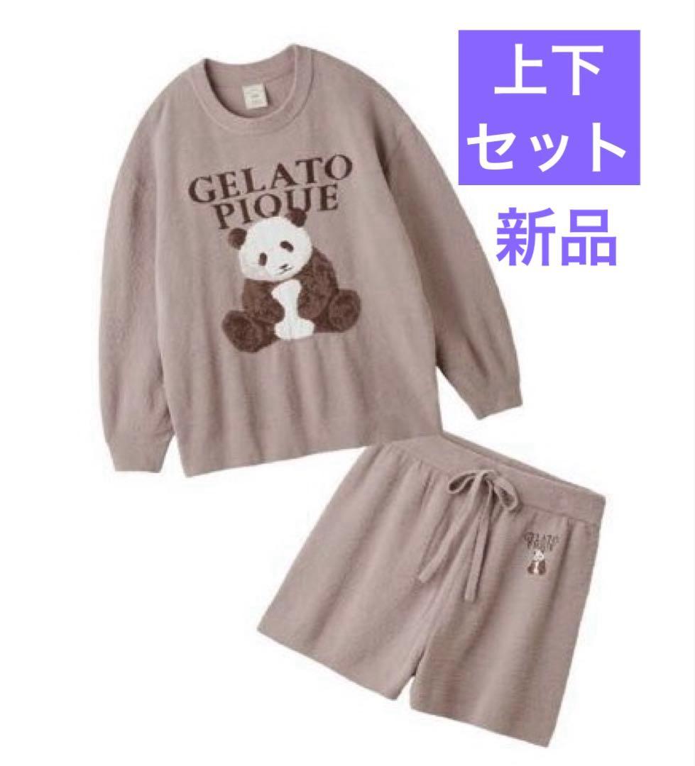 【新品】ジェラートピケ　パンダジャガードプルオーバー ショートパンツ上下セット