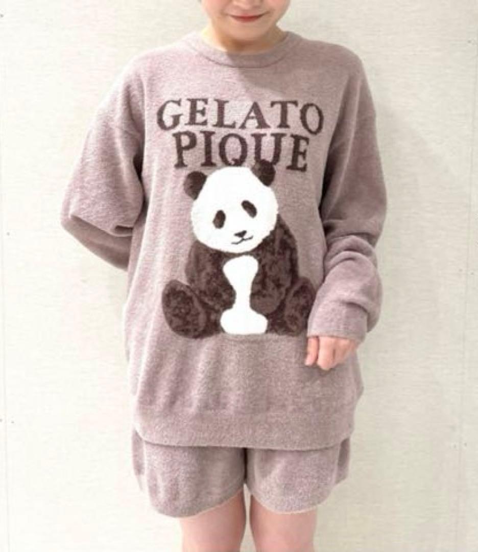 【新品】ジェラートピケ　パンダジャガードプルオーバー ショートパンツ上下セット