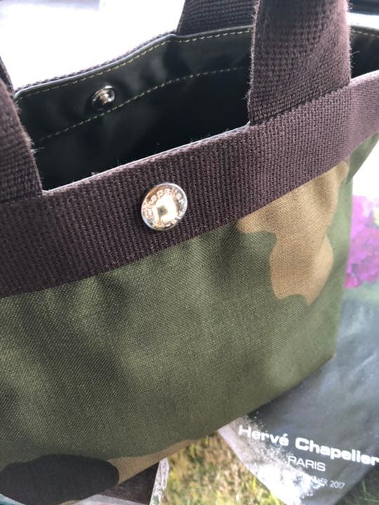 極美品　Hervé Chapelier エルベシャプリエ　トートS 迷彩柄