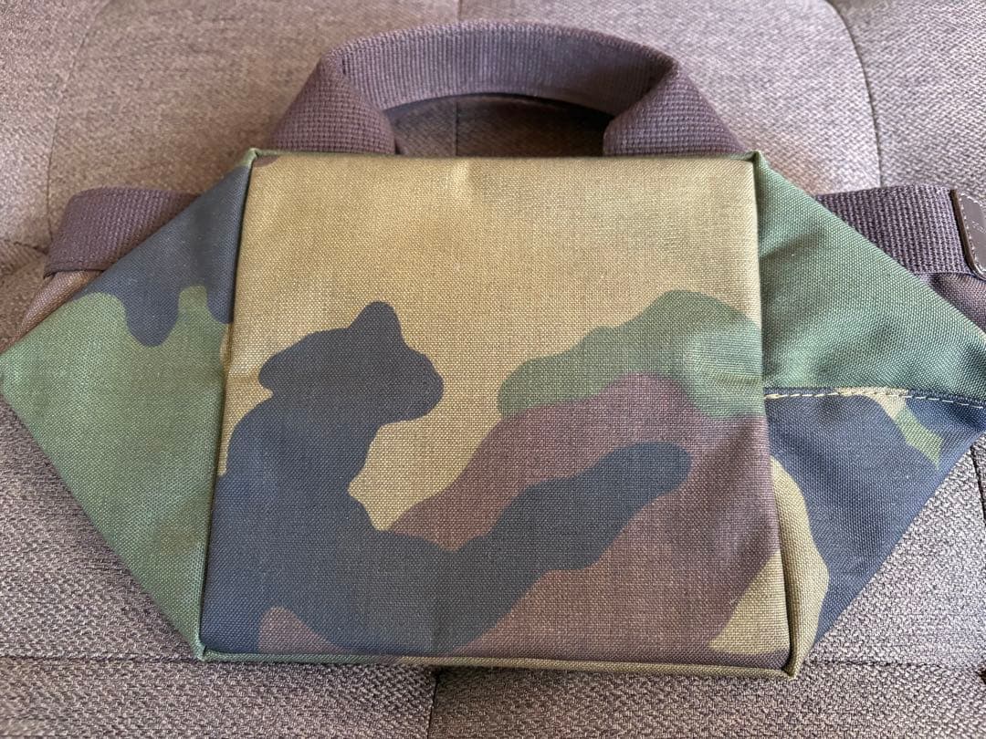 極美品　Hervé Chapelier エルベシャプリエ　トートS 迷彩柄