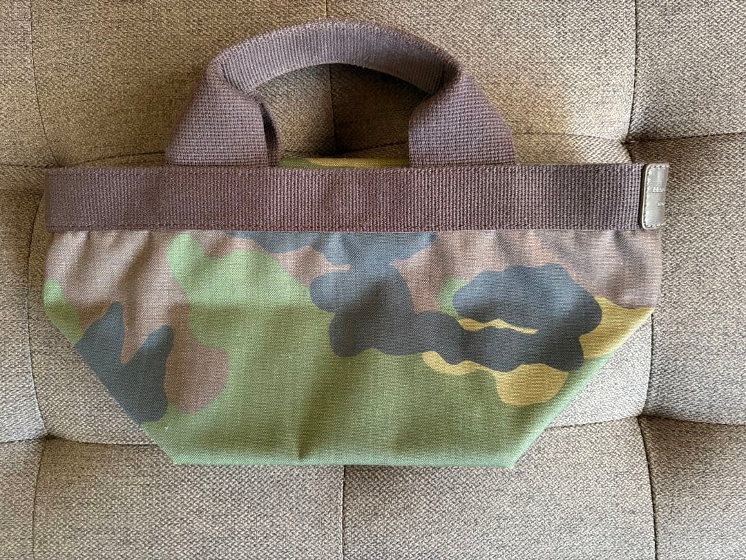 極美品　Hervé Chapelier エルベシャプリエ　トートS 迷彩柄
