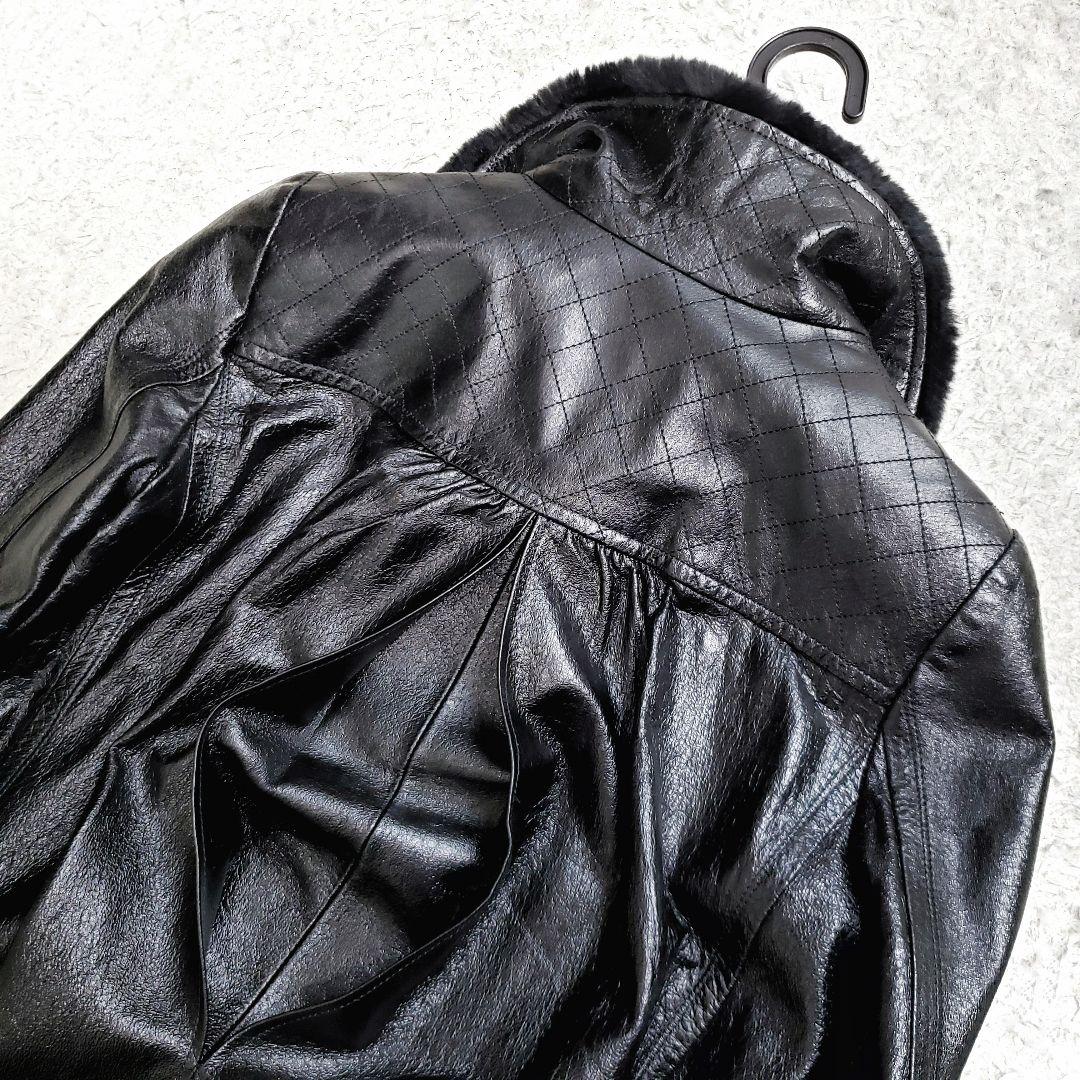 希少✨極美品 バーバリーブルーレーベル レザージャケット ファー襟 ノバチェック