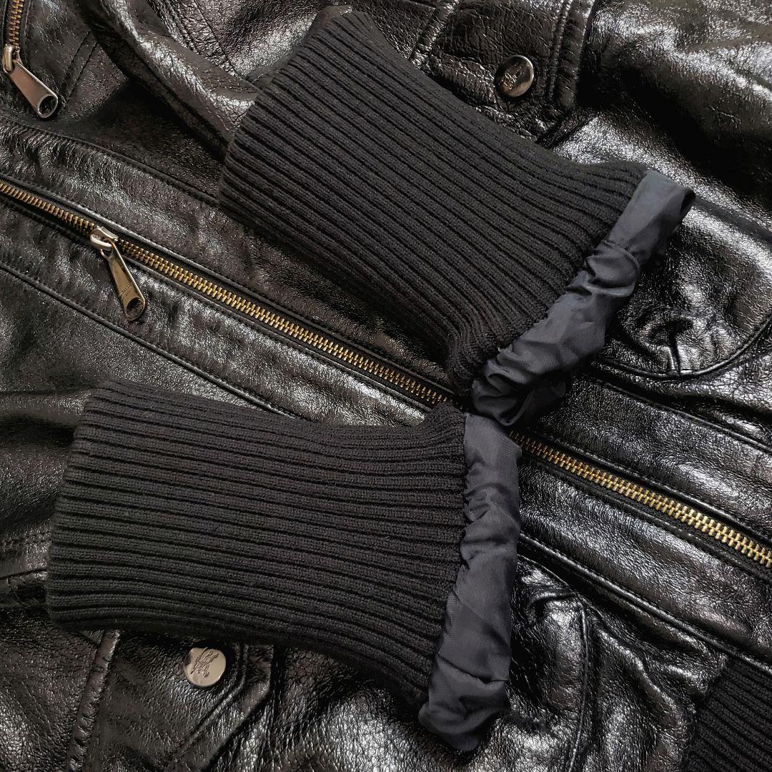 希少✨極美品 バーバリーブルーレーベル レザージャケット ファー襟 ノバチェック