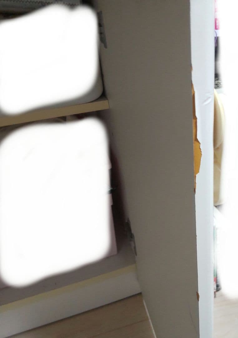 ホワイトキャビネット ガラス扉付き 収納デスク