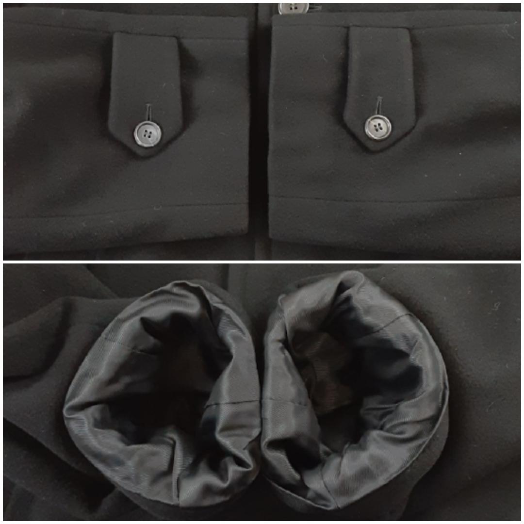 美品◎バーニーズニューヨーク ステンカラーコート 黒 XL相当 フード付き