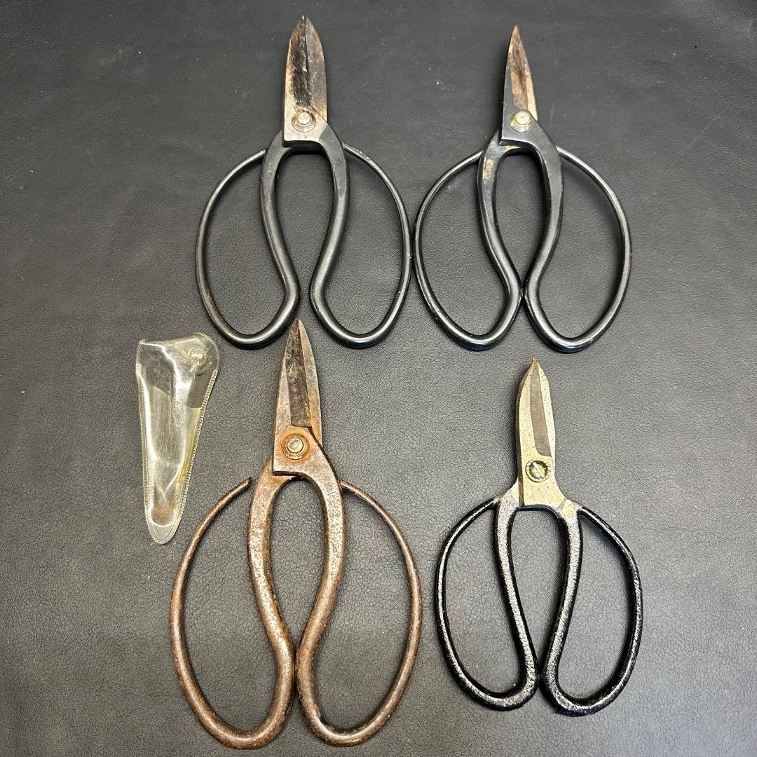 ♡Bb右1044 盆栽鋏 重秀 宗二郎 源豊造 花切り 鋏 ハサミ 4点まとめ