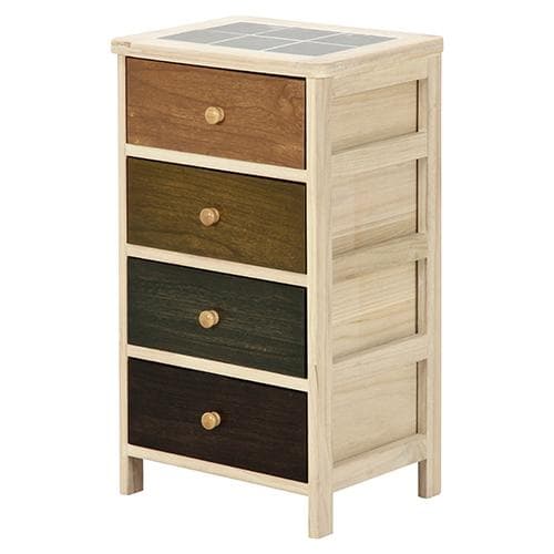 《新品・送料無料》桐製 マルチカラフル4段ボックス シンクエ 2