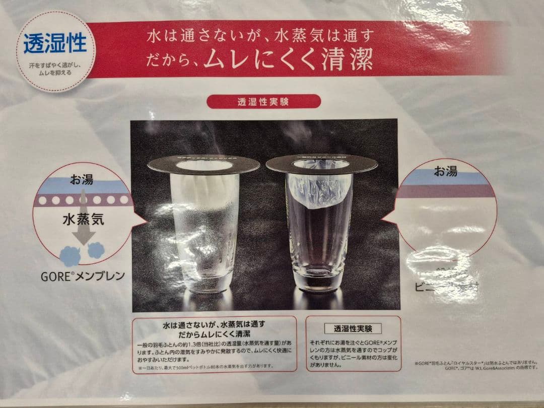 西川 綿ゴア 羽毛掛けふとん ソリッドステークキルト