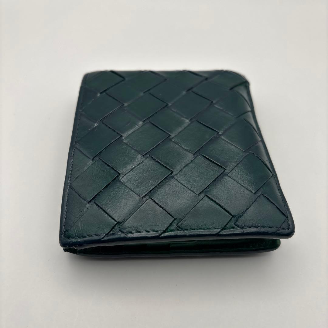 ◆正規品◆現行ボッティガヴェネタイントレチャート 二つ折りサイフダークグリーン