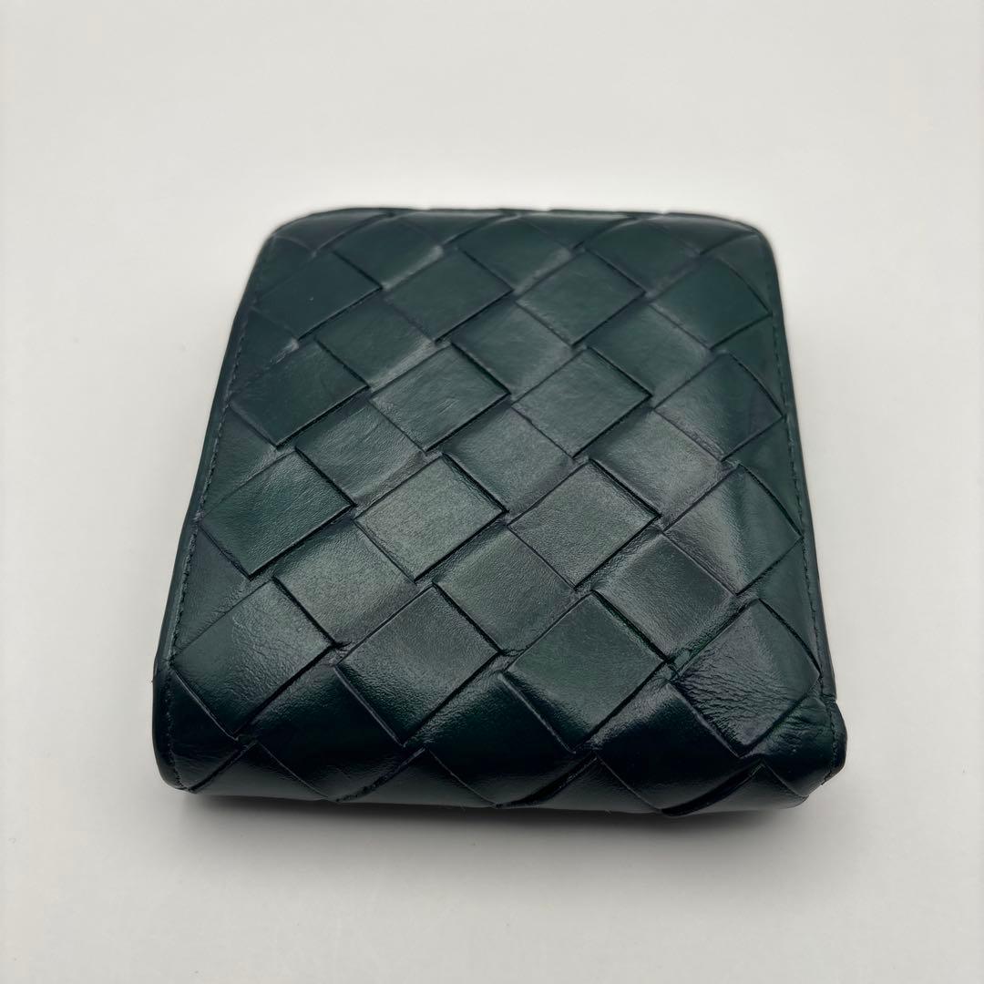 ◆正規品◆現行ボッティガヴェネタイントレチャート 二つ折りサイフダークグリーン