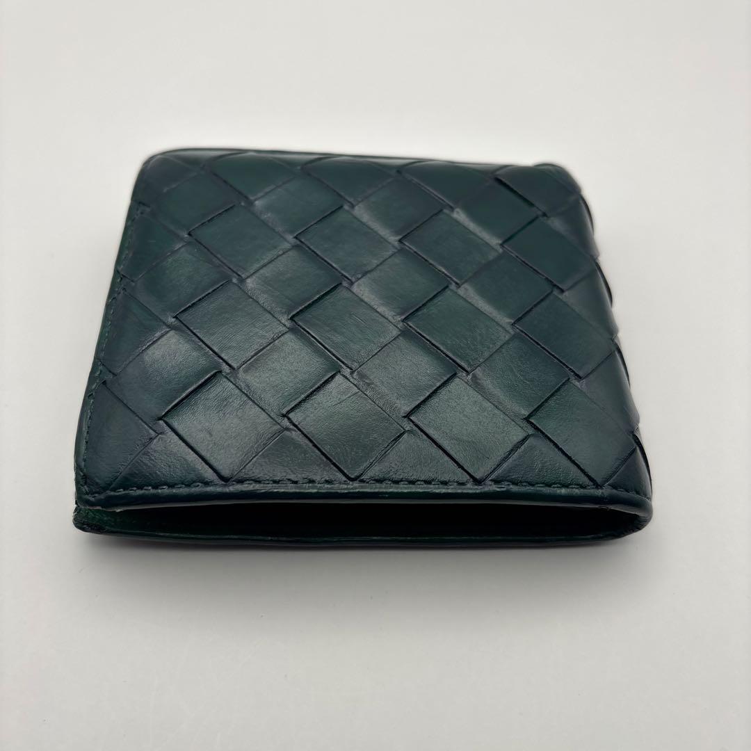 ◆正規品◆現行ボッティガヴェネタイントレチャート 二つ折りサイフダークグリーン