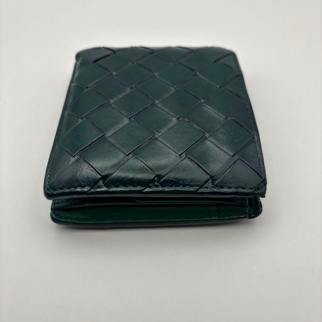 ◆正規品◆現行ボッティガヴェネタイントレチャート 二つ折りサイフダークグリーン