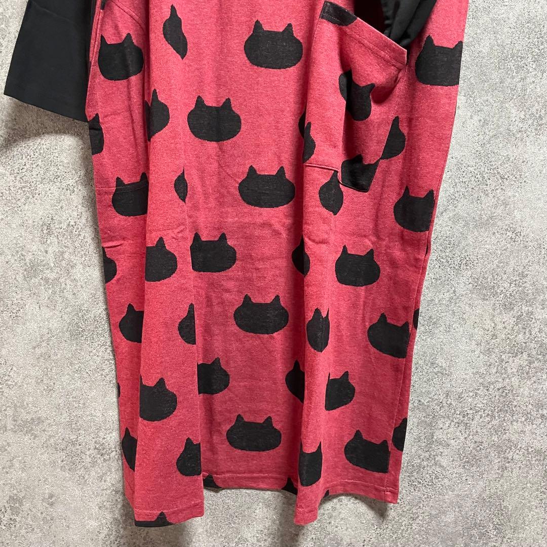 新品　マタノアツコ MEME総柄ワンピース・ルームウェア・ネグリジェM・赤