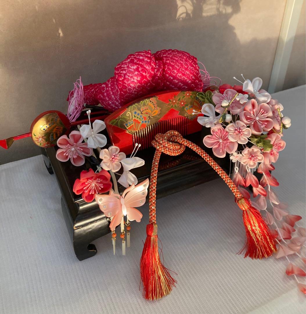 専用　成人式　てふてふ春爛漫　蝶舞う花簪　蝶ビラ簪　櫛平打ち簪　玉簪　水引簪