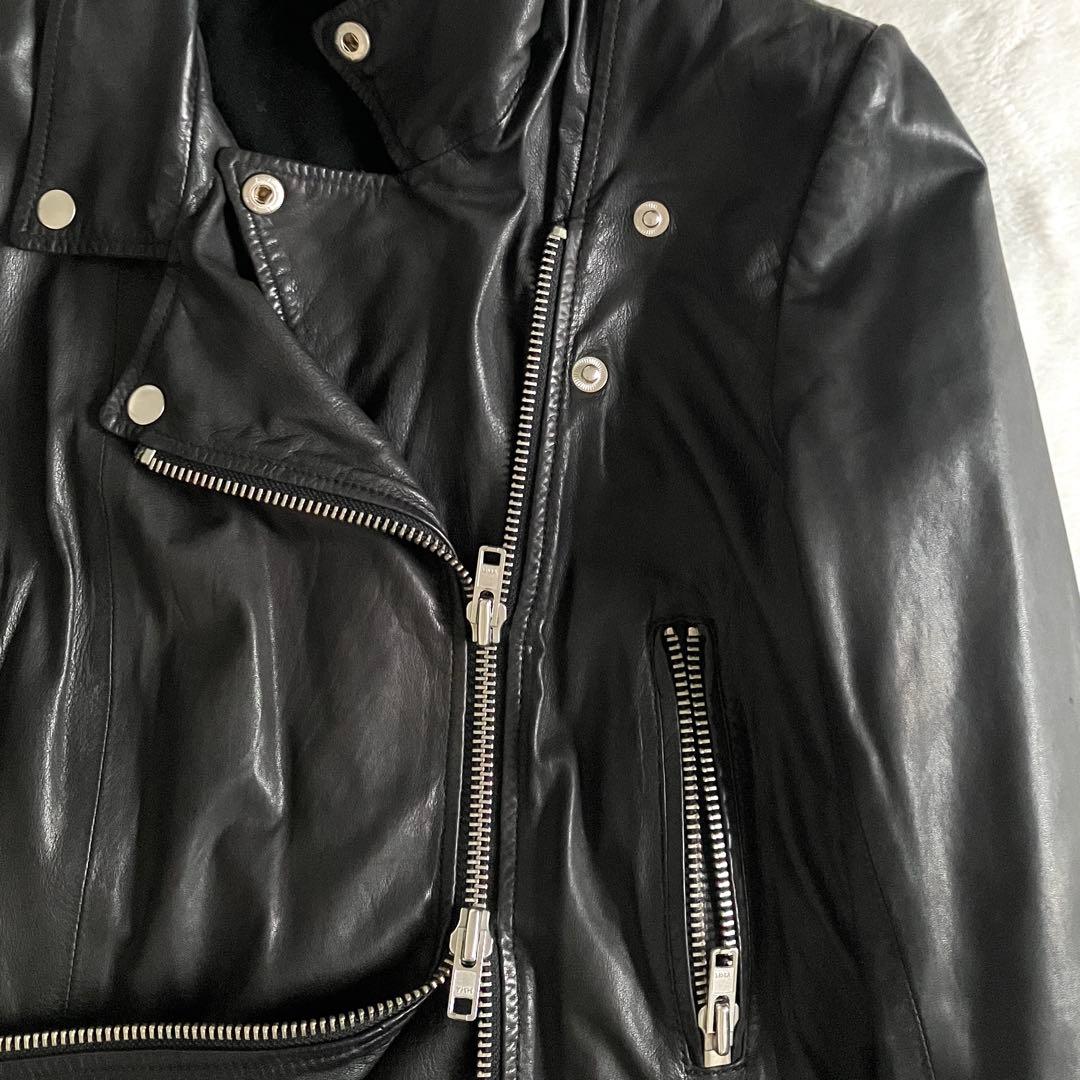 スワード Sword ラムレザー ライダースジャケット 42 ブラック