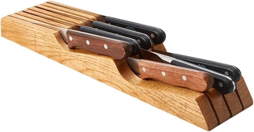 【滑り止め付き】 7本用包丁立て 木製 キッチン収納
