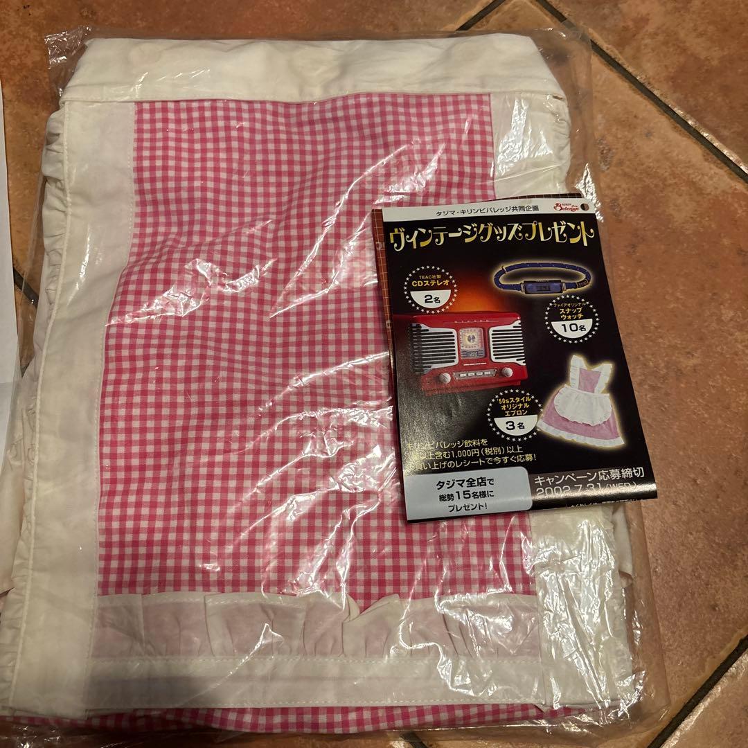 【超レア】ヴィンテージ ピンクチェックエプロン 新品