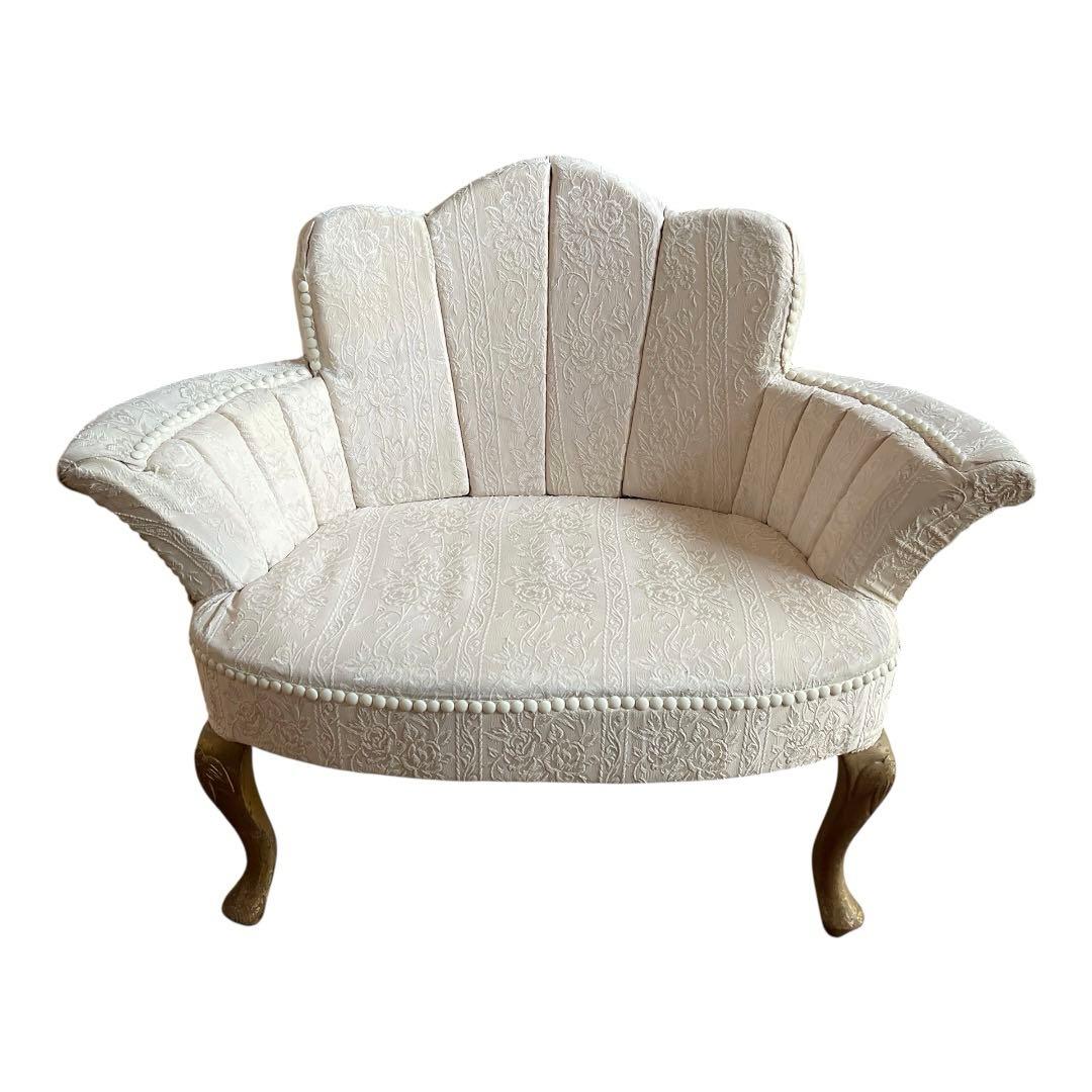 【商品】ヴィンテージ　猫足　シェル型　ソファチェア　撮影用