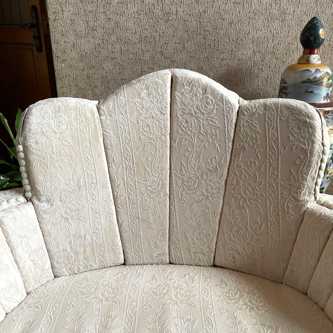 【商品】ヴィンテージ　猫足　シェル型　ソファチェア　撮影用